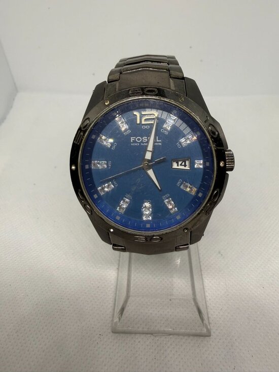 Fossil Other - Fossil Blue AM4117 Men’s Stainless Steel Watch Blue Dial Date Bracelet Quartz